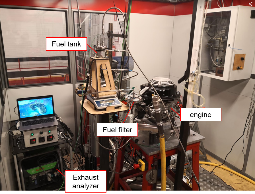 Sketch of modified small-scale CI engine setup
